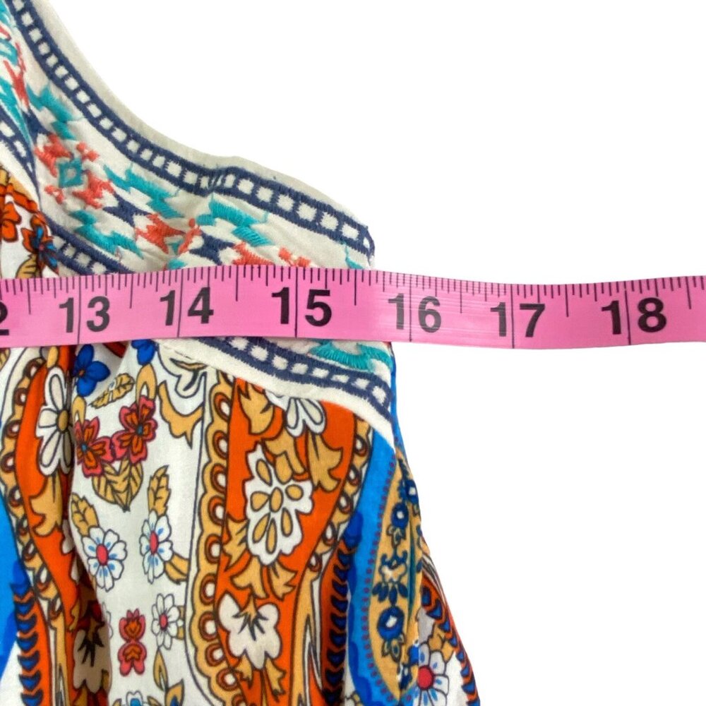 FLYING TOMATOES Women Thin Strap V Neck Maxi Dress Sz M Multicolor Vacation 56-1 - Picture 8 of 11
